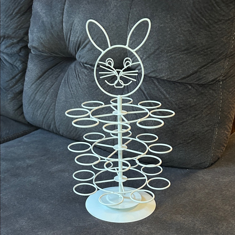 White Bunny Shaped Egg Stand